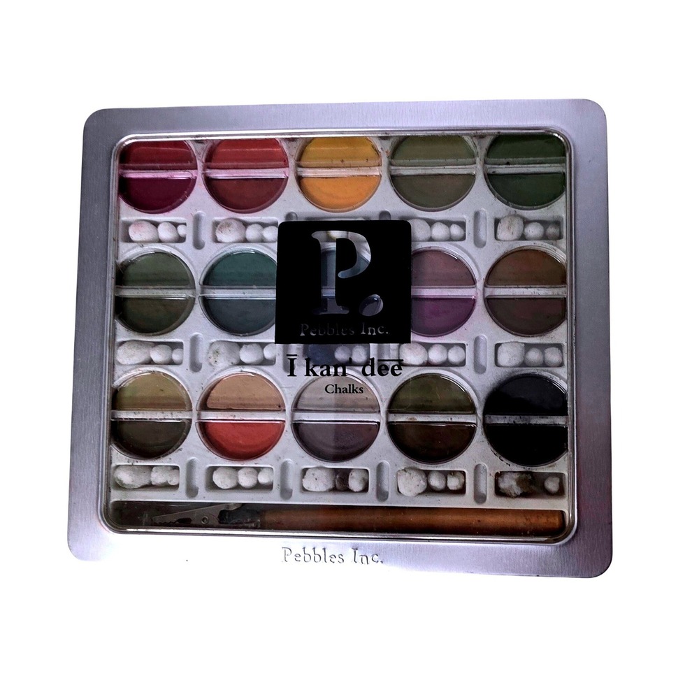 Pebbles Inc I kan dee Chalks 15 Clr Palette Earth Tones 42003 Scrapbook Tin READ
